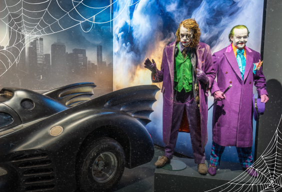 Batmobil mit Joker. Ausstellung Lokschuppen 2024